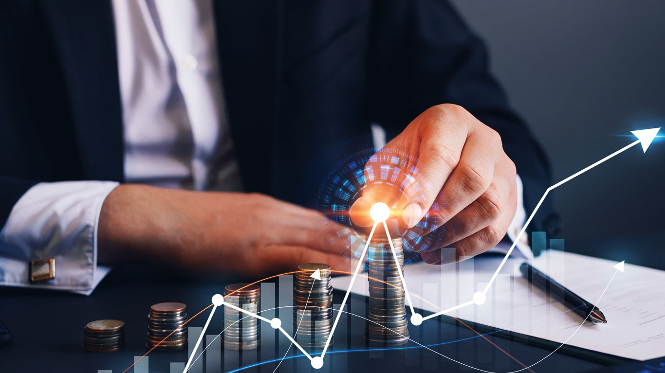 Stylized image of an AI-powered dashboard for Fintech project reporting.